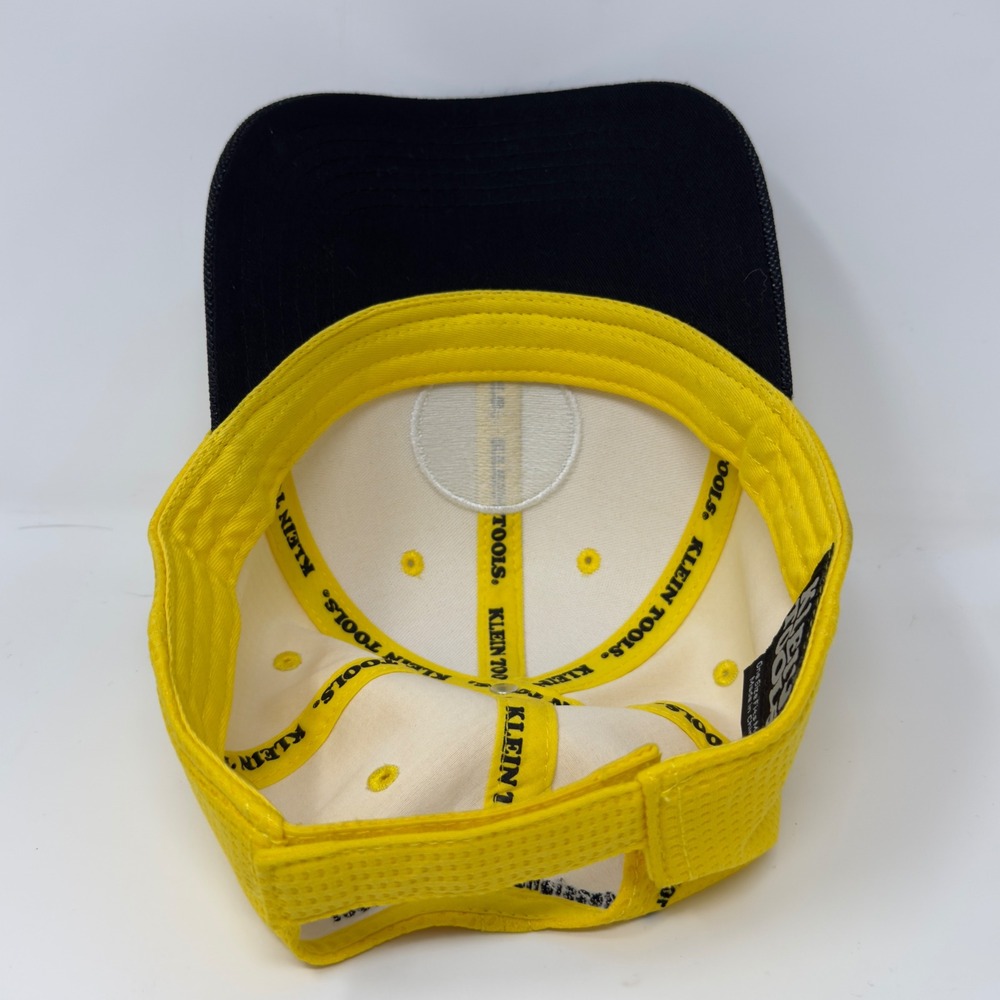 Klein Tools Yellow Black Adjustable Baseball Cap Lineman Logo Hat One Size - Picture 7 of 10